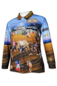T988 making a sublimation long-sleeved Polo shirt full-piece printing bullfighting fighting horse competition competitive sublimation producer